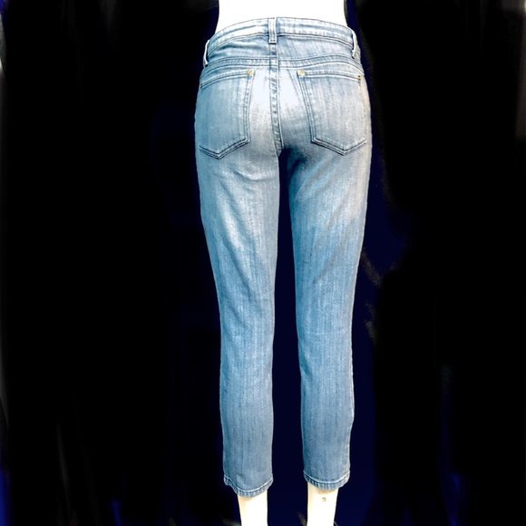 Cache Skinny Leg Leopard Pocket Blue Jeans - Picture 2 of 8